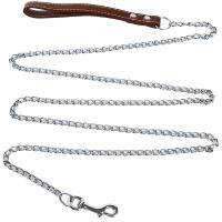 Correa De Metal Duradero Antigolpes Para Perros Pequeños Medianos Y Grandes Con Manija De Cuero PU Y Cadena De Hierro Accesorios Para Mascotas - details 10