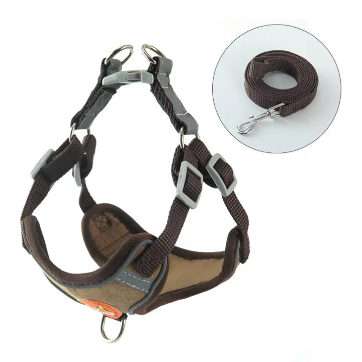 Correa Y Harnés Ajustable Para Perros Pequeños Y Medianos Con Correa Reflector Vestido De Pecho Transpirable Para Caminar Al Aire Libre - 1