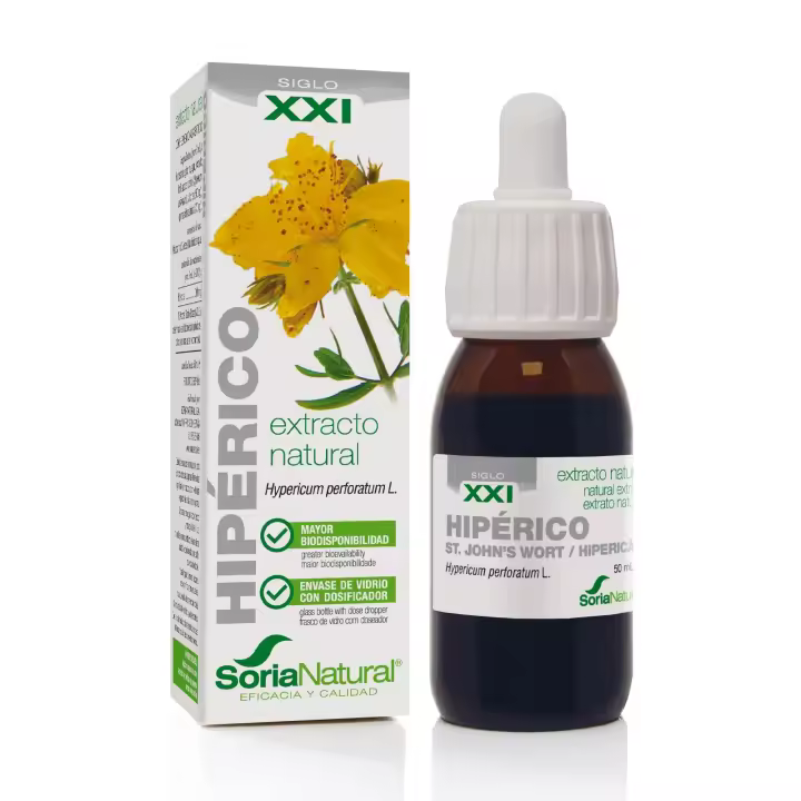 Soria Natural Hipérico Extracto - Favorece la Salud Emocional, Ayuda a Reducir el Estrés y la Ansiedad, Mejora el Descanso - Combinable con melatonina o valeriana - 50ml Gotas - 1