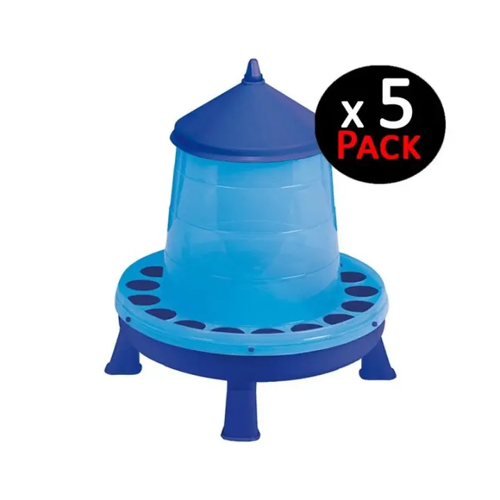 Suinga Tolva Azul 4 Kg para Gallinas y Aves - Pack 5 Comederos Automáticos - 1