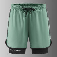 Shorts De Fitness Para Hombre Doble Capa 2 En 1 Deporte Entrenamiento En Gimnasio Quick Dry Running Verano Short De Dos Niveles - details 12
