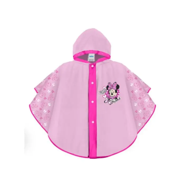 Chubasquero Minnie Mouse EVA  PERLETTI - Impermeable infantil (talla única de 2 a 5 años), plástico resistente, color rosa, estampado, con capucha // Ref: 99162 - 1