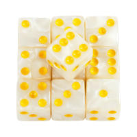 10PCs Dados De Juego De Mármol D6 16MM Cuadrados Corners Acrílico Divertimento Matemático Herramienta De Juego De Azar - details 13
