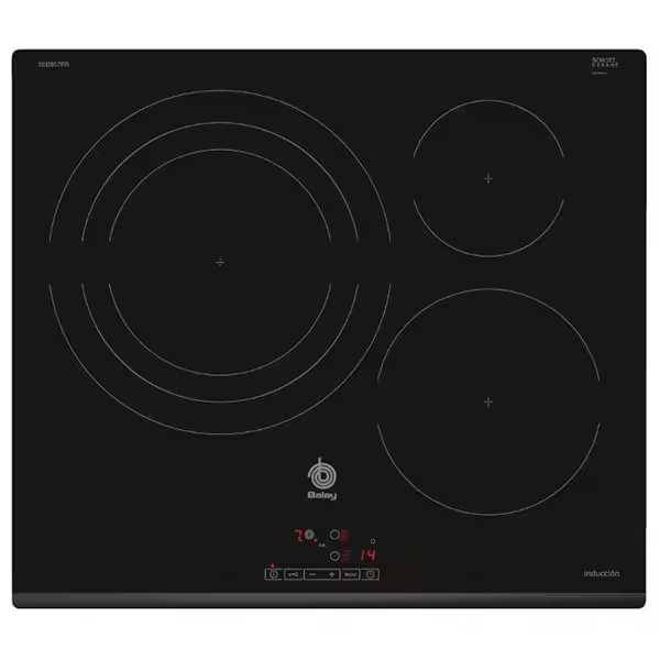 Placa vitrocerámica Balay 3EB967FR inducción 3 fuegos negro - 1