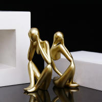 Thinker Statues and Sculptures, Resin Black Thinker Statue Ornaments, Abstract Style Sculptures, Housewarming Gifts, Housewarming Decorations, Living Room Dining Desk Decorations - details 0