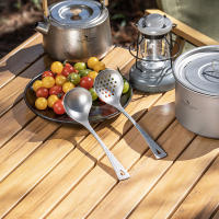 Cuchara De Titanio Boundless Voyage Para Camping Y Viajes Reutilizable Utensilio De Cocina Redondo Para Hogar Y Acampada - details 5