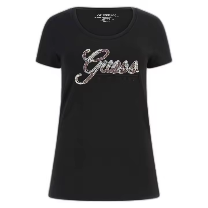 Camiseta Guess Glossy Logo para mujer en color negro - 1