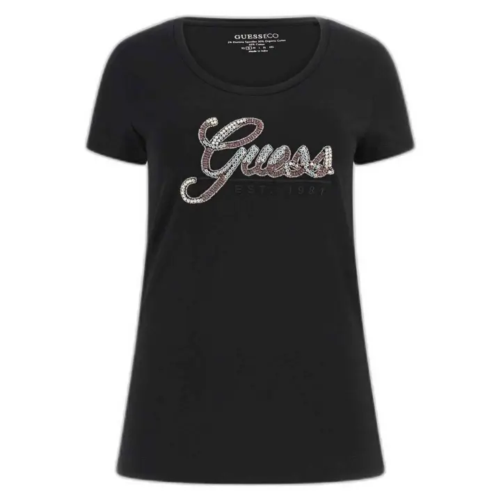 Camiseta Guess Glossy Logo para mujer en color negro - 1