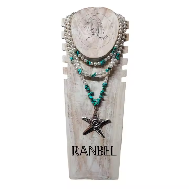 COLLAR ESTRELLA AZUL. Collar de verano. Collar de mujer. - 1