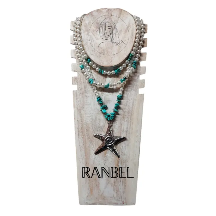 COLLAR ESTRELLA AZUL. Collar de verano. Collar de mujer. - 1