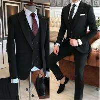 Traje Verde Para Hombre 3 Piezas 2023 Corte Slim Con Pico Y Un Botón Traje De Boda Tuxedo Terno Masculino (Chaleco+Pantalones+Chaleco) - details 3