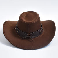 Sombrero De Vaquero Vintage De Seda Artificial Con Borde Grande Para Hombres Y Mujeres Disfraz De Cosplay Para Fiestas Y Vacaciones - details 3