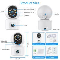 Cámara IP WiFi 6MP Con Lente Dual Pantalla Dual Monitor De Bebé Seguridad Doméstica Cámara PTZ Tracking Automático CCTV iCsee Blanco - details 13