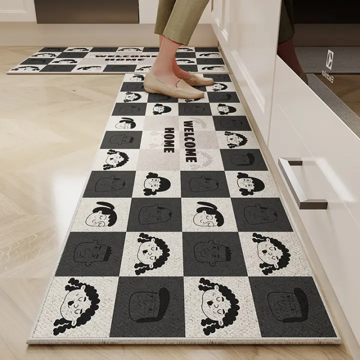 VIKAMA Alfombra De Cocina De Velours Cristal Resistente a La Suciedad Y Antideslizante Puede Ser Cortada a Medida Alfombra De Pies Para El Hogar - 1
