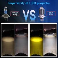 Faros LED Para Motocicleta 10000LM H4 H6 BA20D P15D Lente CSP Luz Blanca Amarilla Alto Bajo Motorbike Scooter - details 3