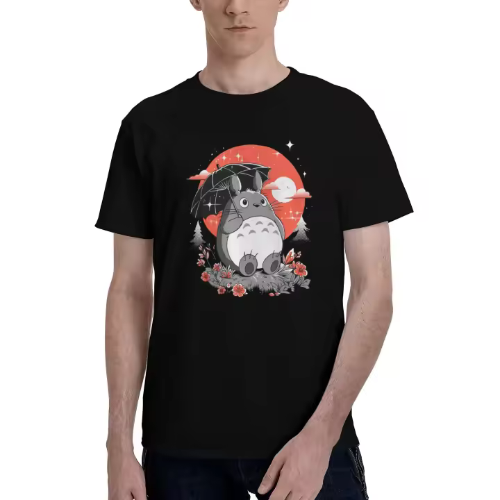 Camiseta De Algodón 100% Para Hombres Y Mujeres Estampada Con Diseño De Dibujos Animados Estilo Harajuku De Japón Manga Corta Para Todas Las Estaciones - 1