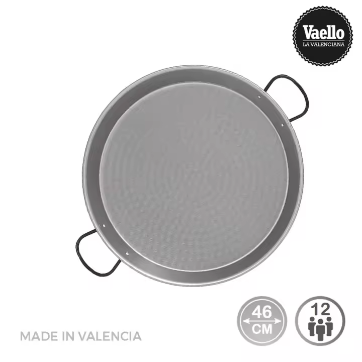 Paellera tradicional acero pulido ø46cm  (12 personas). vaello - 1