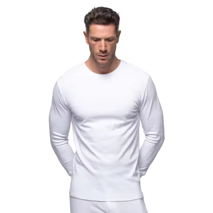 Camiseta Térmica Abanderado Algodón Invierno Hombre, Blanco, 52 - 1