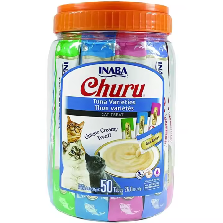 CHURU INABA Cat Variedades Atún Bote 50 Tubos x 14g - 1