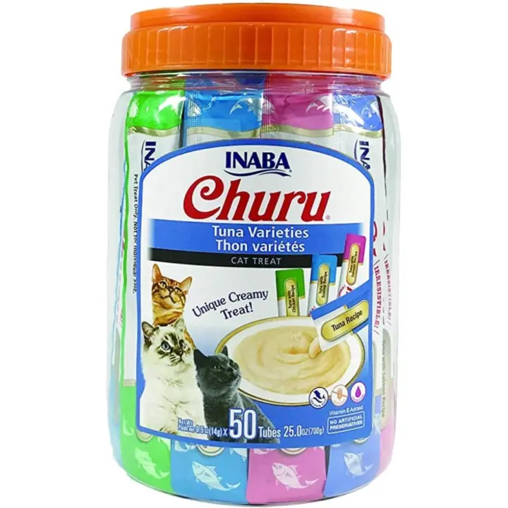 CHURU INABA Cat Variedades Atún Bote 50 Tubos x 14g - 1