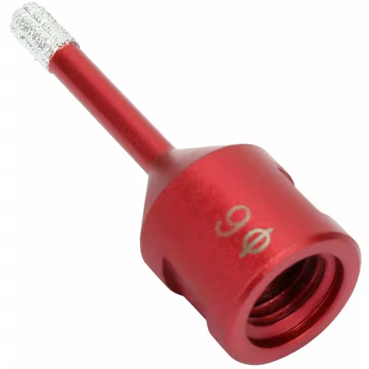 2 Brocas De Diamante De 6 Mm Con Rosca M14 Para Taladrar En Seco Gres Porcelánico Granito Mármol - 1