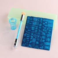 Set De 9 Piezas Para Arte De Uñas Con Placas De Estampado Silicona Estampador Escaper Pincel De Impresión Y Herramientas Para Manicura DIY - details 7
