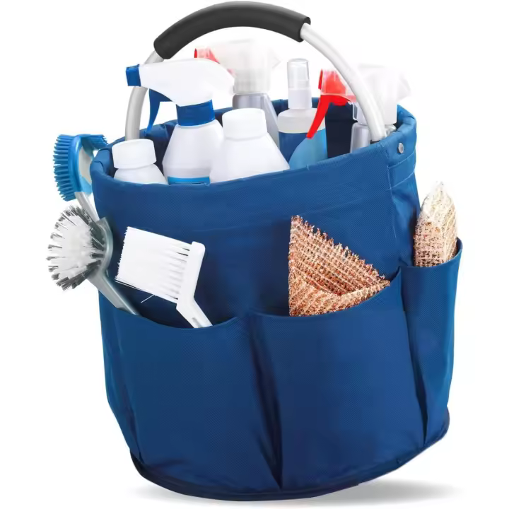 Cesta de almacenamiento para artículos de Limpieza para Bebés, 6 compartimientos, Con ASAS (Azul) - 1