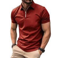 Camisa Polo Hombre Manga Corta Cierre De Cremallera Ligera Para Verano Moda Casual Deporte Jogger Tops Grandes - details 8