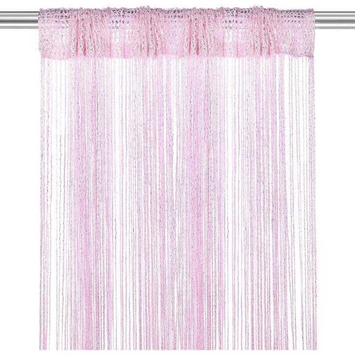 Gordijnen - Gordijnen met kwastjes - Decoratieve deurgordijnen - 100 x 200 cm - Gordijnen met zilverdraad - Wandpanelen met kwastjes - voor kamerverdelers / jaloezieën / deurgordijnen / schermen met kwastjes / interieurdecoratie - roze