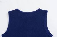 Vestido Midi Tejido De Mujer TRZA Chic Con Botones Dorados Estilo Casual Cuello Redondo Sin Mangas Silueta Recta Talla Media Estación Universal - details 8