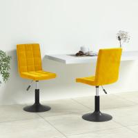 vidaXL Sillas de comedor giratorias 2 uds de terciopelo en color Verde claro/Amarillo mostaza/Gris claro y más | cómodas modernas ergonómicas para comedor cocina salón hogar - details 1