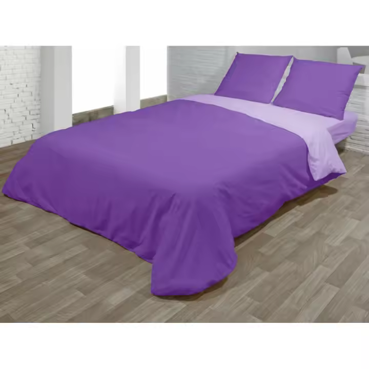 Hosteline - Juego de funda nórdica Hosteline VEGAS Malva Cama de 135 3 Piezas - 1
