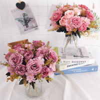 Retro Flores Artificiales De Rosa Para Vaso Regalo De Navidad Boda Decoración De Hogar Y Exterior Plantas Falsas Para Fiesta De La Novia - details 5