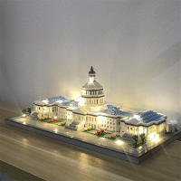 Knew Built Capitol Micro Mini Bloque De Construcción Con USB LED Replicación Arquitectónica Destacada Juguete Educativo Decorativo Novedades - details 3