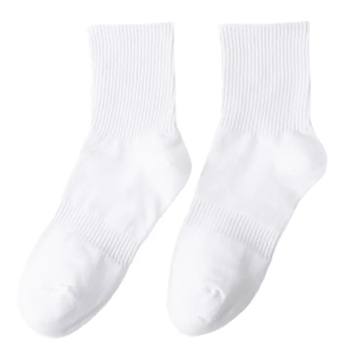 Calcetines finos de verano para hombre, transpirables de color sólido, negro, blanco y gris, calcetines finos de algodón desodorante que absorben el sudor a media pantorrilla, adecuados para todas las estaciones, hombres y mujeres. - 1