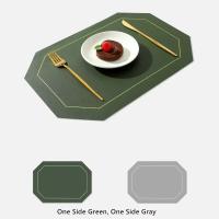 1/4pcs Tapetes De Comedor De Cuero Sintético Resistente Al Agua Aceite Calor Anti-Quemaduras Para Mesa De Cocina Restaurante Oficina Tamaño 43x30CM Colores Negro Azul Verde Marrón - details 9