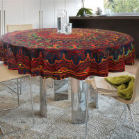 Mantel Redondo Impermeable De 60 Pulgadas Para Fiesta Y Pícnic En Patio Decoración De Mesa De Comedor Circular Para 30-60 Pulgadas - details 0