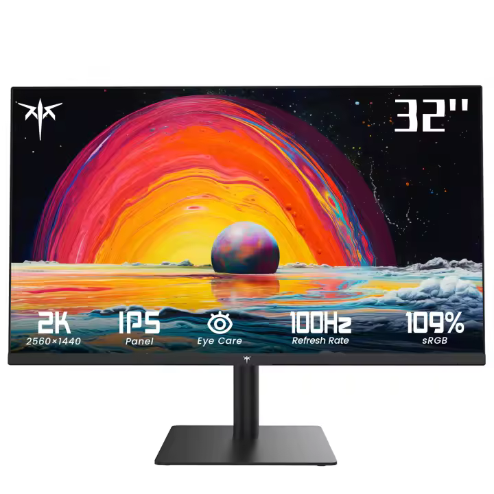 KTC Monitor Gaming 32 pulgadas, 100Hz, 2K QHD 2560*1440 IPS, 109% sRGB, HDR, FreeSync & G-Sync, Pantalla de reducción de luz Azul, HDMI 2.0, DP 1.4, VESA, H32T13, Windows Mac PC, for FPS MOBA RPG RTS Gaming, Office - 1