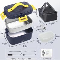 Calentador de comida eléctrico, sin necesidad de agua, ideal para uso en automóviles y hogar. Tupper térmico eléctrico que se calienta enchufado, perfecto para comida de oficina, llevar al trabajo o como regalo. - details 4