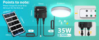 Aigostar Luz Solar Exterior con Sensor 35W Plafón LED Techo Solar Interior con Caja de Almacenamiento de Energía, Mando a Distancia, IP65 Impermeable, Cable de 8m, Ajustable 6500K - details 3
