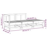 vidaXL Juego de muebles de jardín 3 piezas madera maciza de pino - details 7