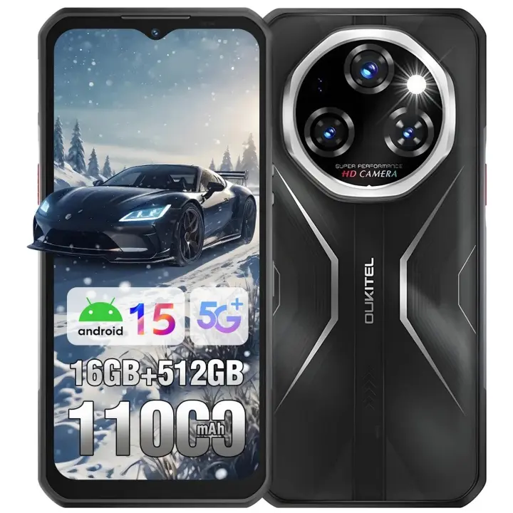 OUKITEL WP55 Pro 5G Movil Irrompible Android 15 48GB+512GB/2TB 6.6" FHD+ 120Hz  11000mAh/33W 108MP+32MP GPS/OTG - 1