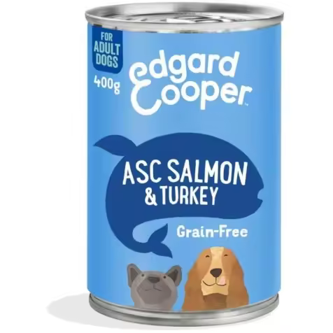 Edgard & Cooper Adult Grain Free Salmón y Pavo Perro Latas 400 gr - 1