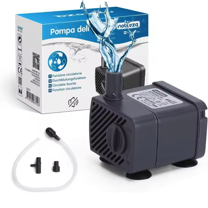 BOMBA AGUA SUMERGIBLE Nobleza 600L/H 12W Para Acuario Fuente Estanque Hidroponia - 1