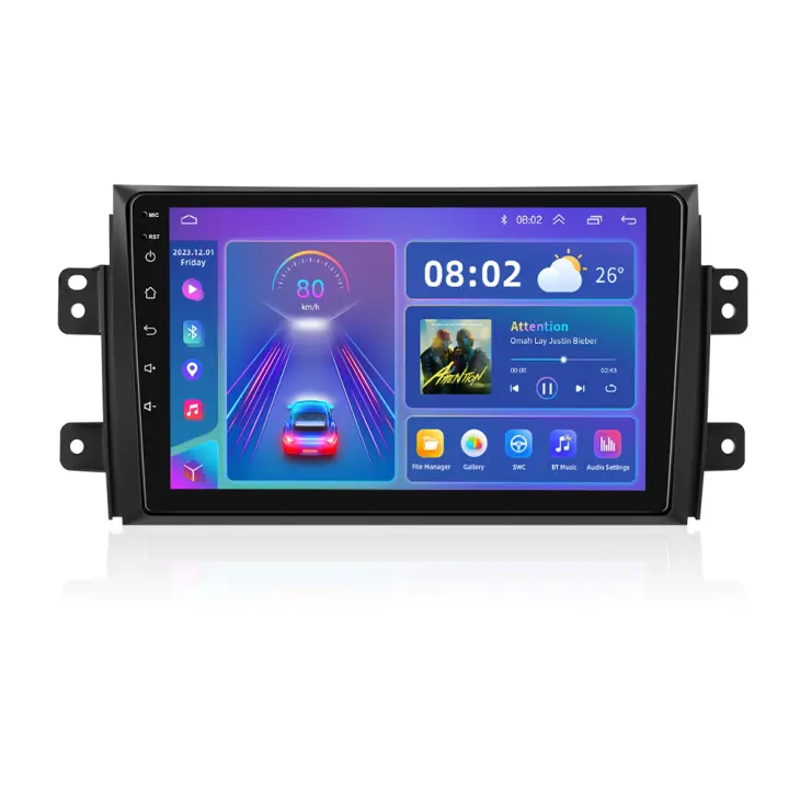 Podofo Radio de coche Android 2 Din para Suzuki SX4 2006 Carplay 8+128GB AI Voice WIFI+4G DSP GPS Navegación Multimedia Reproductor de Video - 1