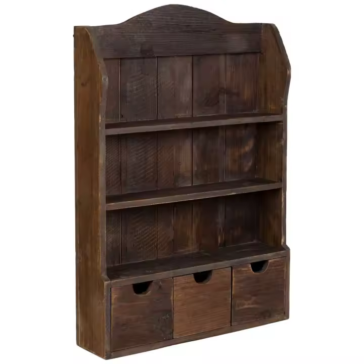 Estantería de madera con 3 cajones y 2 baldas 60x15x87h cm - 1