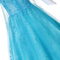 Vestido De Princesa Elsa Reina De La Nieve Con Luz LED Para Niñas Ropa De Fiesta De Halloween Y Carnaval Disfraz Infantil De Cosplay Talla A-Line Material COTON Y POLYESTER - details 3