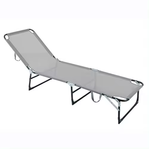 Cama plegable  en acero gris y texaline gris - 1