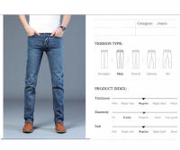 Nuevos Jeans Clásicos Para Hombre Primavera Otoño Moda Negocios Pantalones Vaqueros Rectos Estirados Azul Cómodos De Medio Cinturón - details 2