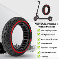 ANSENI Ruedas Macizas linea roja para Patinete Eléctrico 8.5Pulgadas,Neumáticos de Alta Elasticidad,Repuesto Antipinchazos Compatible con Xiaomi M365,1S,Pro 2,Essential , Cecotec Serie A - details 3